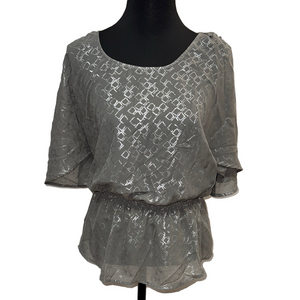 Maurice’s Studio Y Gray Embellished Flutter Sleeve Blouse. Flowy Fun